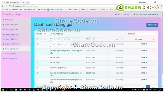 MVC,quản lý du lịch,.NET