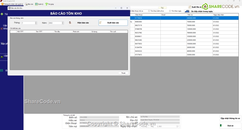 đẹp,Csharp,quản lý gara