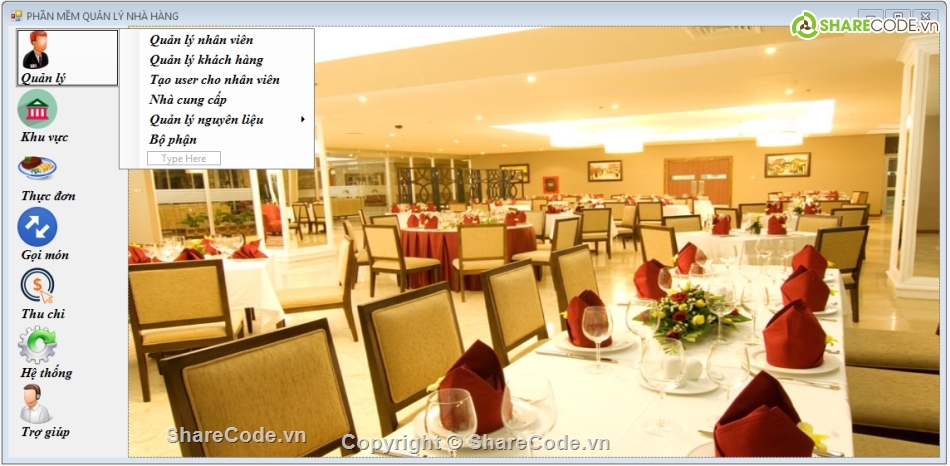 giao diện cực đẹp,nhà hàng,quản lý,giao diện quản lý