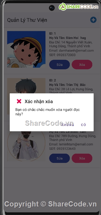 Sharecode,Code phần mềm quản lý,android studio,Quản lý android,nhân viên android