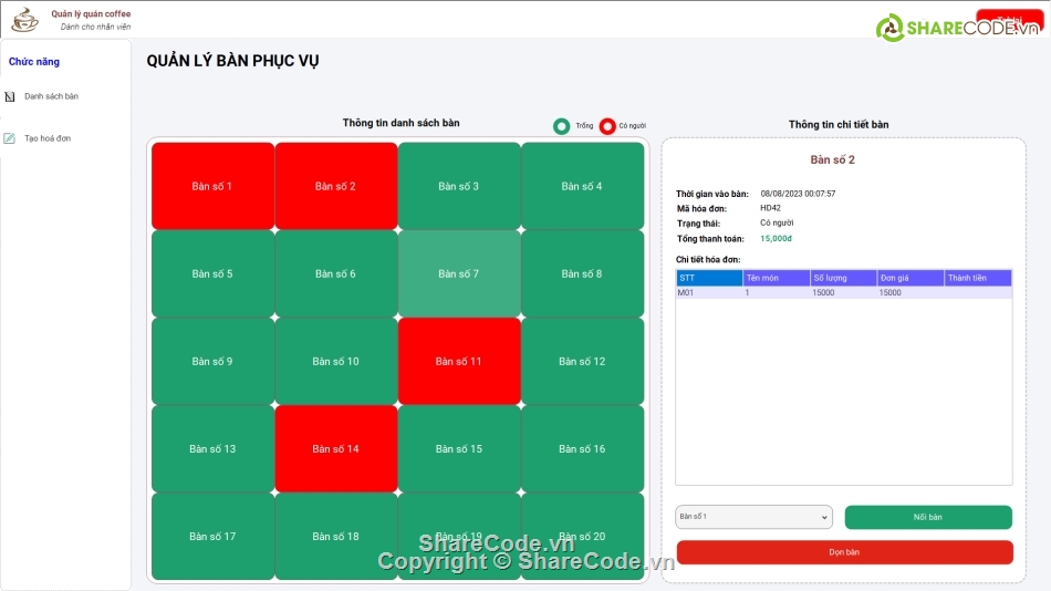 Quản lý quán cà phê,Application,.NET