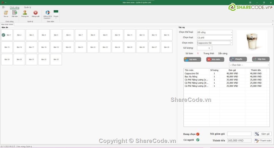 C#,Quản lý quán cà phê,Quản lý quán cà phê C#