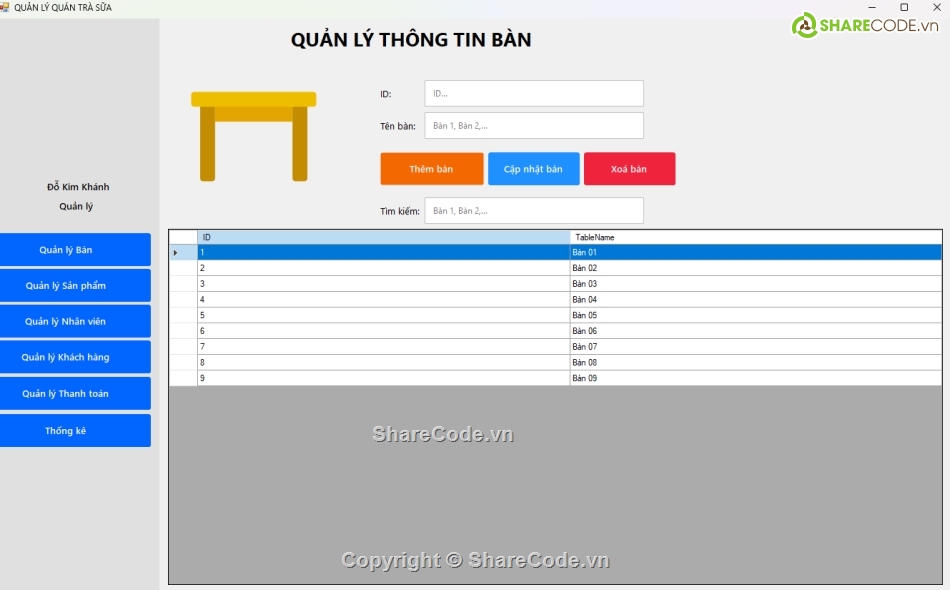 Quản lý quán cafe,Quản lý quán trà,quản lý trà sữa