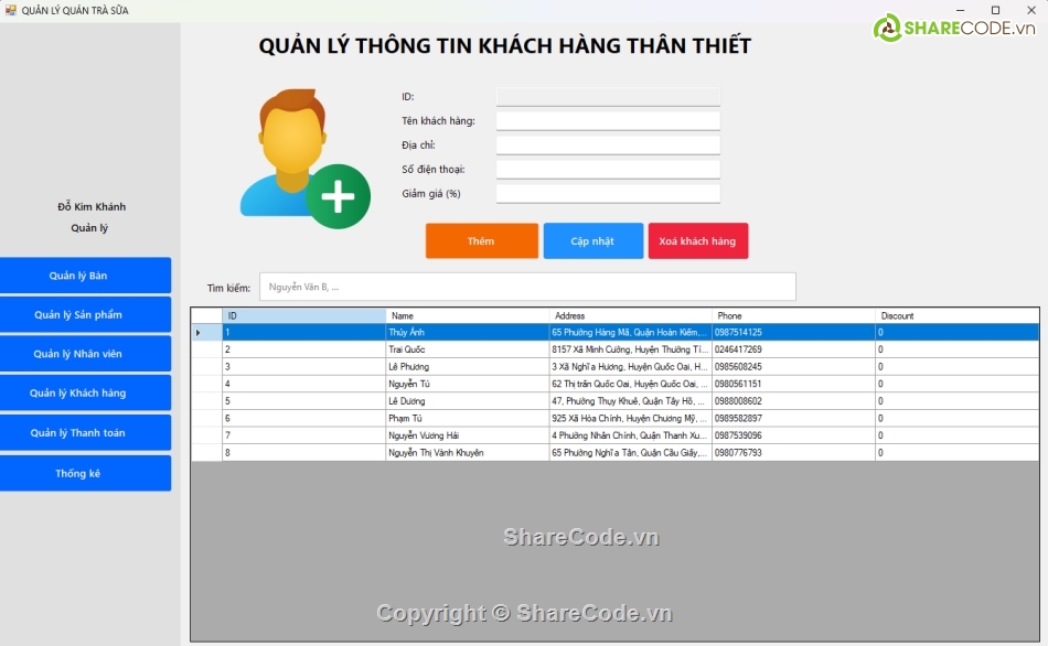 Quản lý quán cafe,Quản lý quán trà,quản lý trà sữa