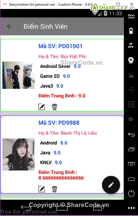 Android,source học android,php vs mysql,Quản Lý Sinh Viên,Quản Lý Sinh Viên Android