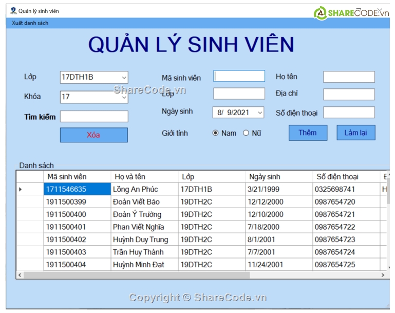 báo cáo,Quản lý sinh viên,Codehay