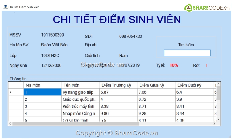 báo cáo,Quản lý sinh viên,Codehay