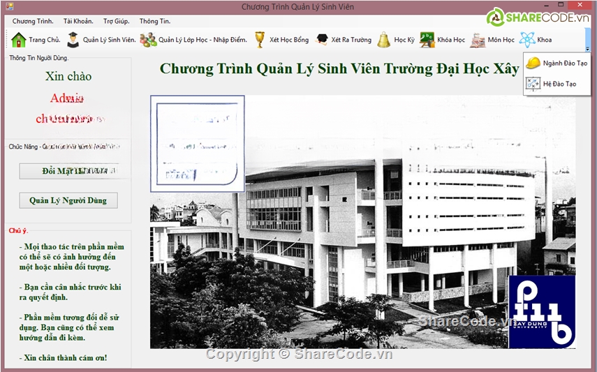 Quản lý sinh viên,C#,báo cáo