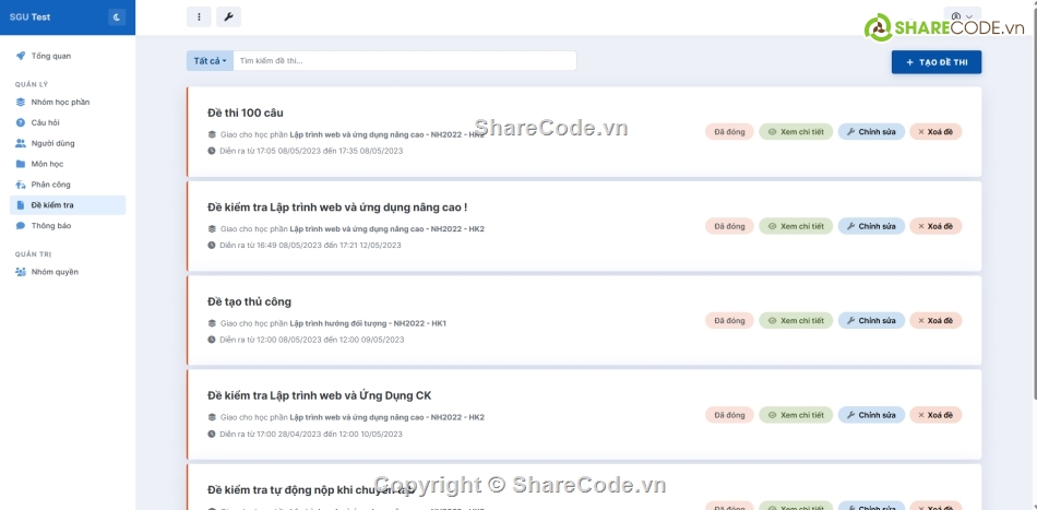 Quản lý sinh viên,trắc nghiệm php,thi php