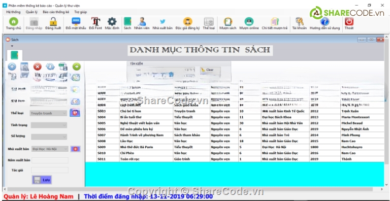 Quản lý thư viện,Full Database,C#