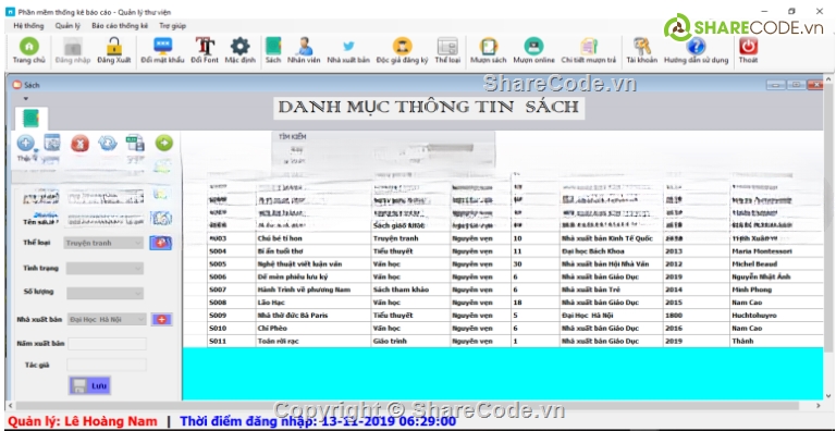 Quản lý thư viện,Full Database,C#