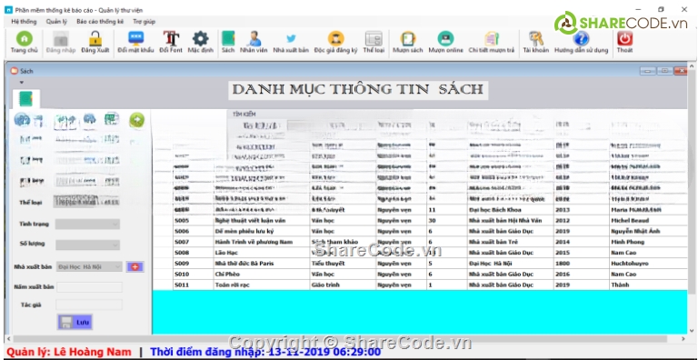 Quản lý thư viện,Full Database,C#