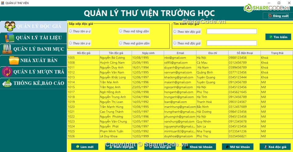 code java quản lý thư viện,Code quản lý thư viện SQL Server,phần mềm quản lý thư viện java,phần mềm quản lý thư viện,code quản lý java