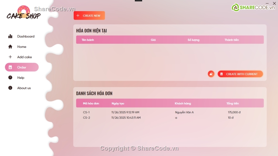 winform,c# form,bán bánh ngọt
