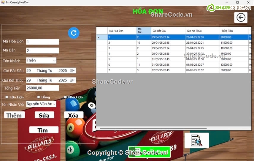 C#,full code,bida,full báo cáo,code full