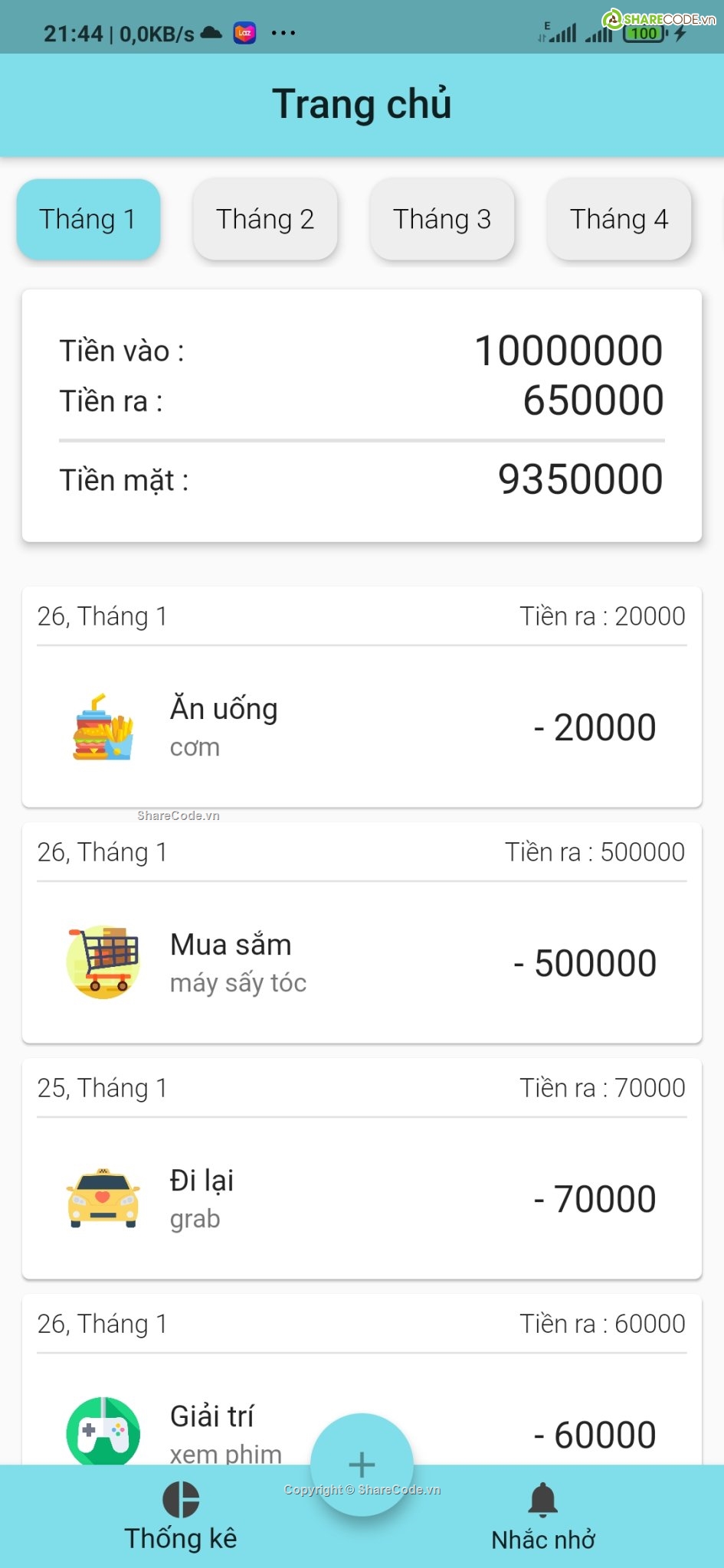 giao diện cực đẹp,quản lý chi tiêu,quản lý tiêu tiền