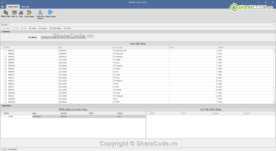 vật lý,Quản lý vật tư Code,quản lý vật tư