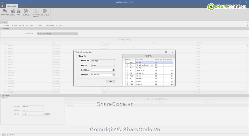 vật lý,Quản lý vật tư Code,quản lý vật tư