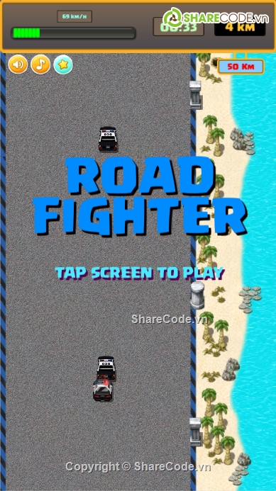 road fighter,game đua xe,đua xe cổ điển,game unity,source unity,unity