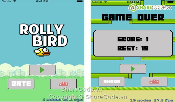 Download,App,Download Manager,Game iOS,Code cocos2D,Rolly Bird