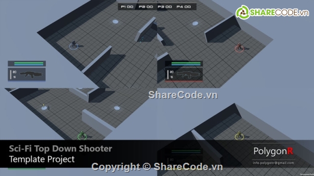 scrolling shooter,space shooter,survival shooter,shooter unity game,Sci Fi Top Down Game Template