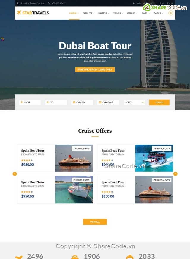 Star Travel,đặt phòng khách sạn,code web du lịch,theme html,temp HTML StarTravel