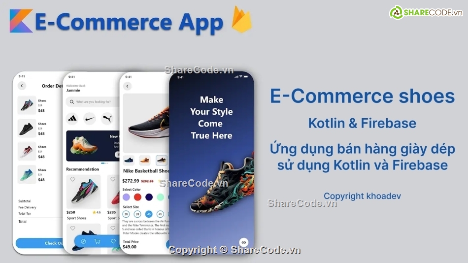 app Kotlin,app bán giày,code đồ án bán giày,source code android,shoes app,đồ án mobile app