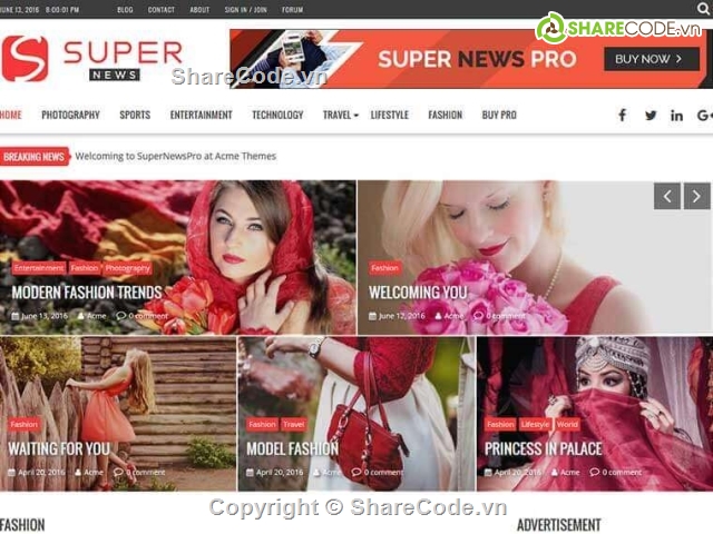 code tin tức,share code theme wordpress,theme tin tức wordpress,theme wordpress,SuperNewsPro,code blog tạp trí