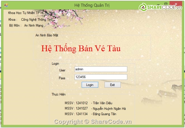 an ninh bảo mật mạng,quản lý bán vé,Website bán hàng,code an ninh và bảo mật,hệ thống bán vé,bán vé tàu hỏa