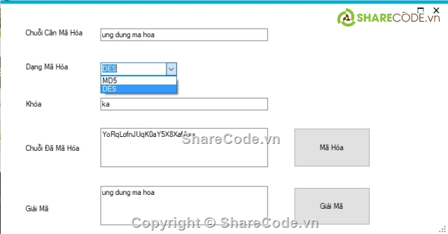 Demo Mã hóa,Demo mã hóa MD5,Demo mã hóa DES,demo ứng dụng mã hóa,Mật khẩu mã hoá md5,mã hoá md5