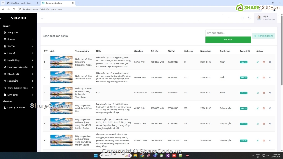 Share code đồ án bán trang sức php mysql,Share code đồ án web bán hàng trang sức php,đồ án web bán trang sức php mysql
