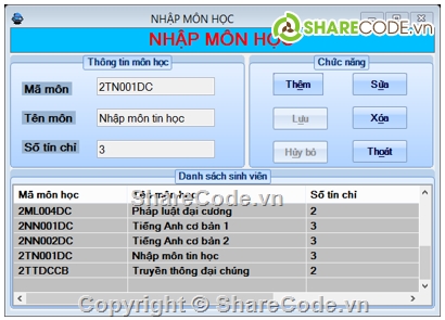 Đồ án Visual C#,Đồ án môn học Visual C#,quản lý môn thi,quản lý đăng ký,đăng ký học