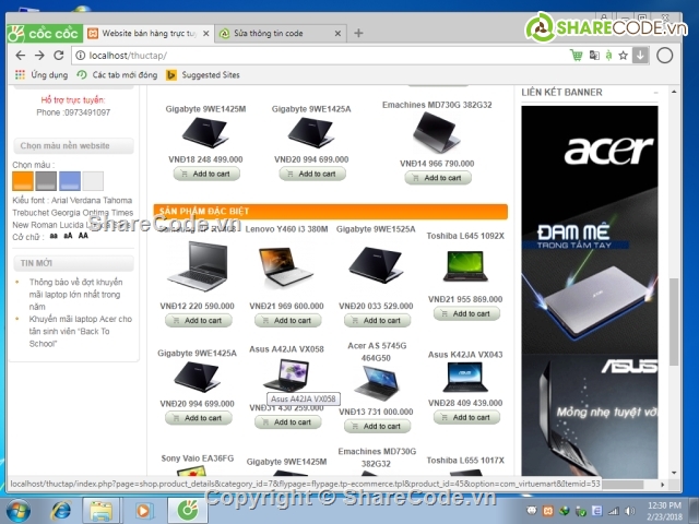web bán hàng máy tính,website bán laptop,web bán máy tính,webhang lap top,code bán máy tính