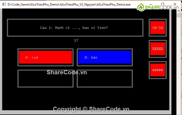 Game C++ for newbie,Game Ai La Trieu Phu C++,Game Ai La Trieu Phu with C++,Ai La Trieu Phu C++,Code Ai La Trieu Phu C++,Ai La Trieu Phu source code