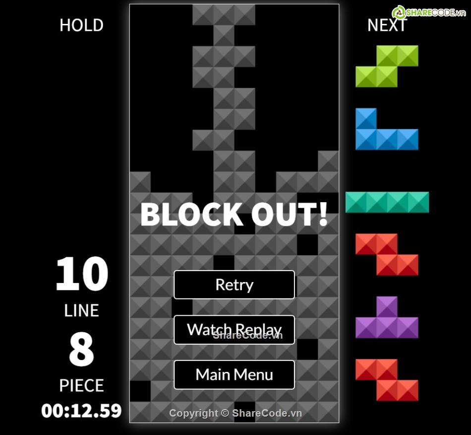 game tetris,code game tetris,javascript game tetris,game xếp hình tetris JS,web game tetris,code web game