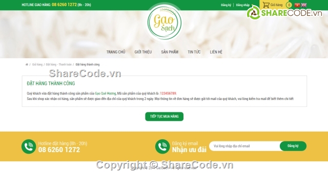 web bán hàng,Website bán gạo,template đẹp,giao diện web