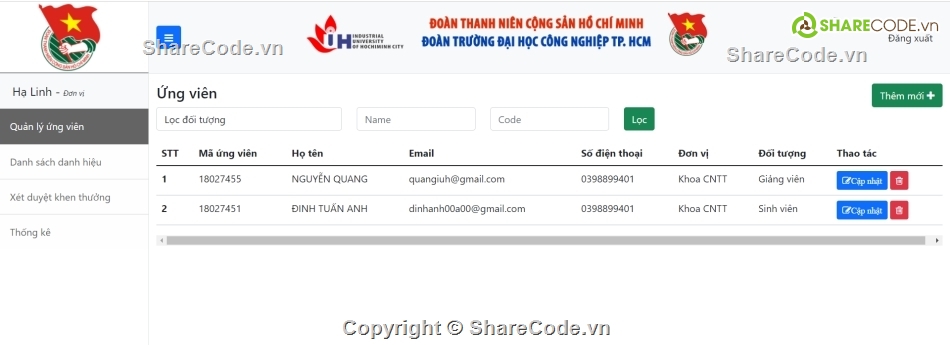 Code quản lý thi đua khen thưởng,quản lý thi đua khen thưởng,Code web quản lý thi đua,Code đồ án,Code web,Source code web