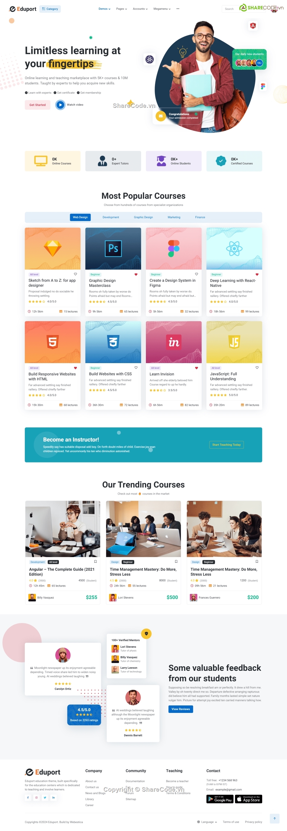 HTML Template,khóa học,giáo dục,Eduport,lms,hệ thống lms