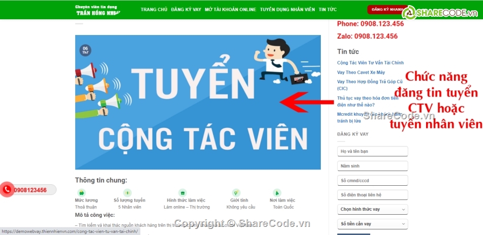 Code web vay tiền,code dịch vụ vay tiền,code web affiliate,Share code mẫu web vay tiền