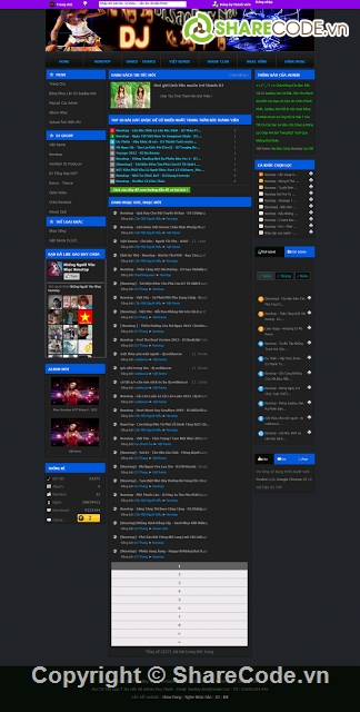 code PHP giao diện đẹp,nghe nhạc media,web nghe nhạc DJ,code nhạc dj,source code music