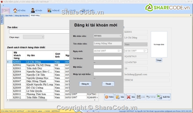 phần mềm quản lý c#,full code + báo cáo C#,Quản lý trái cây,quản lý trái cây VietFruit C#