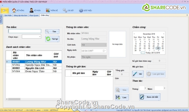 phần mềm quản lý c#,full code + báo cáo C#,Quản lý trái cây,quản lý trái cây VietFruit C#