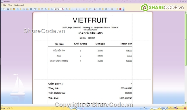 phần mềm quản lý c#,full code + báo cáo C#,Quản lý trái cây,quản lý trái cây VietFruit C#