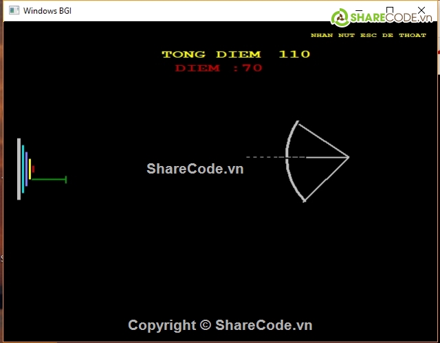 project code,code bằng C,game bắn cung,Code game