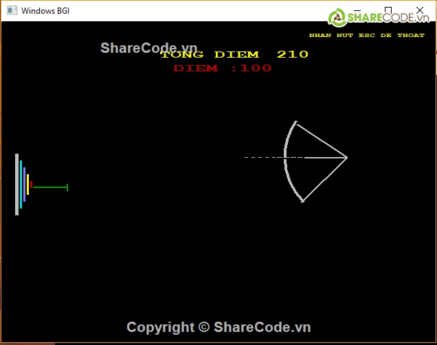 project code,code bằng C,game bắn cung,Code game