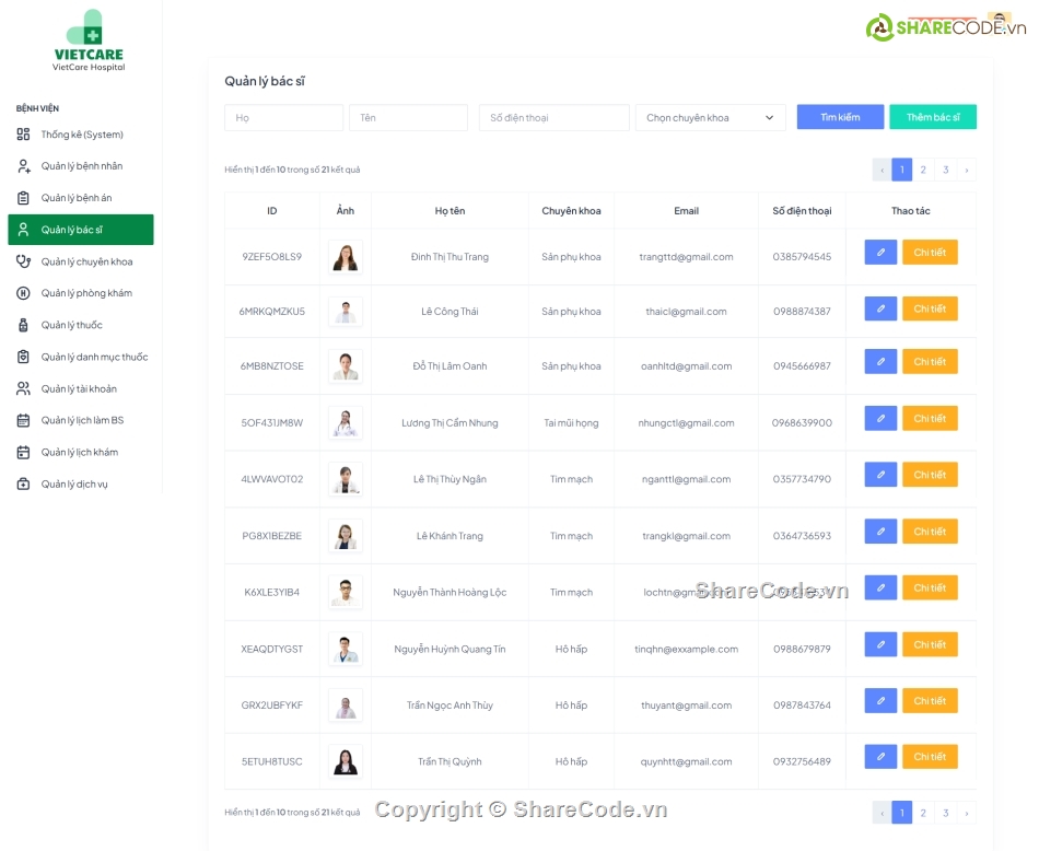 website bệnh viện,quản lý bệnh nhân,quản lý nhà thuốc,đặt lịch khám bệnh,laravel mysql,Web quản lý bệnh nhân bệnh viện