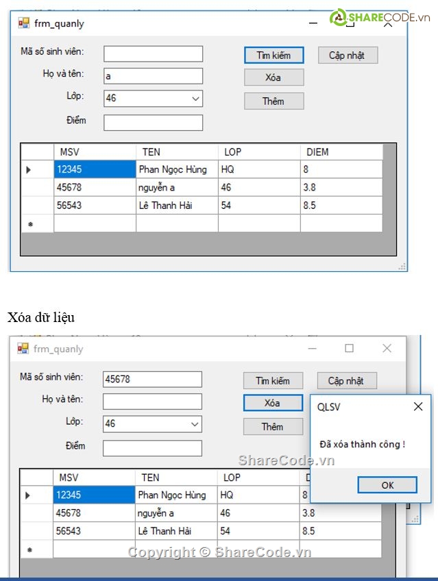 quản lý sinh viên,Code VB quản lý sinh viên,Quản lý sinh viên VB,Source code quản lý sinh viên,Đồ án quản lý sinh viên