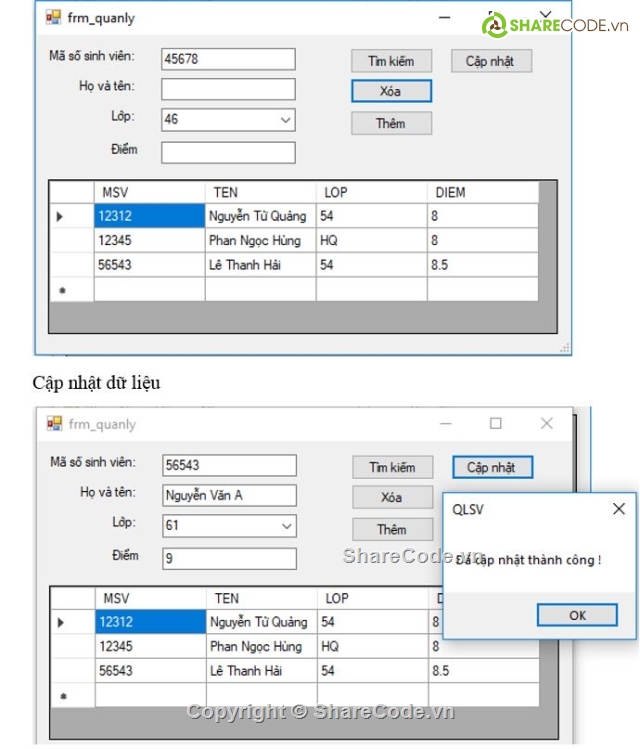 quản lý sinh viên,Code VB quản lý sinh viên,Quản lý sinh viên VB,Source code quản lý sinh viên,Đồ án quản lý sinh viên