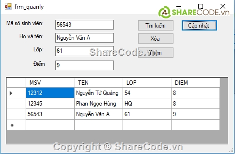 quản lý sinh viên,Code VB quản lý sinh viên,Quản lý sinh viên VB,Source code quản lý sinh viên,Đồ án quản lý sinh viên