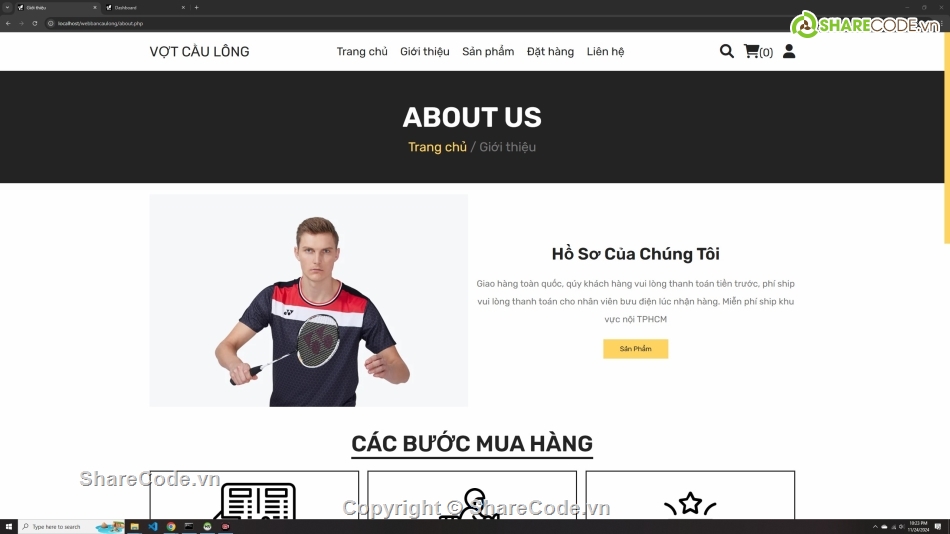 web php,php mysql,Website bán hàng,code web cầu lông,share code cầu lông,Đồ án web PHP